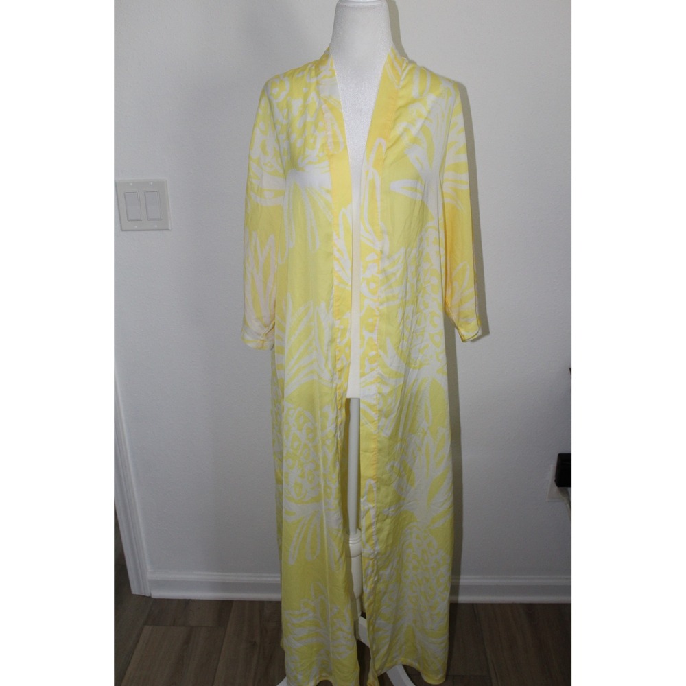 Lilly Pulitzer x Target‎ Yellow Pineapple Print Maxi Kimono Robe Women's Medium
